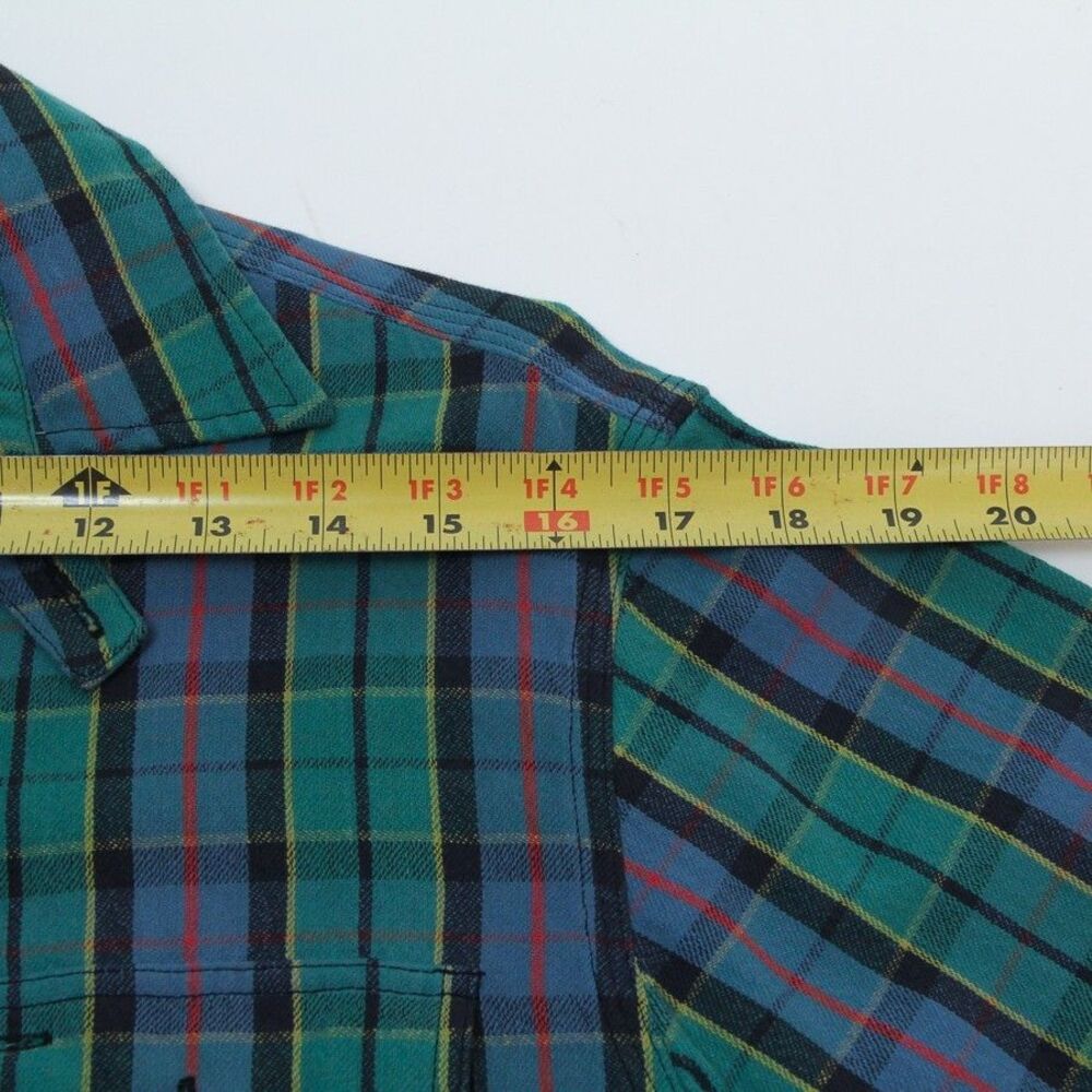 RRL Double Ralph Lauren Cotton Green/Blue Multi Plaid Button Down Shirt, Small - Picture 9 of 12